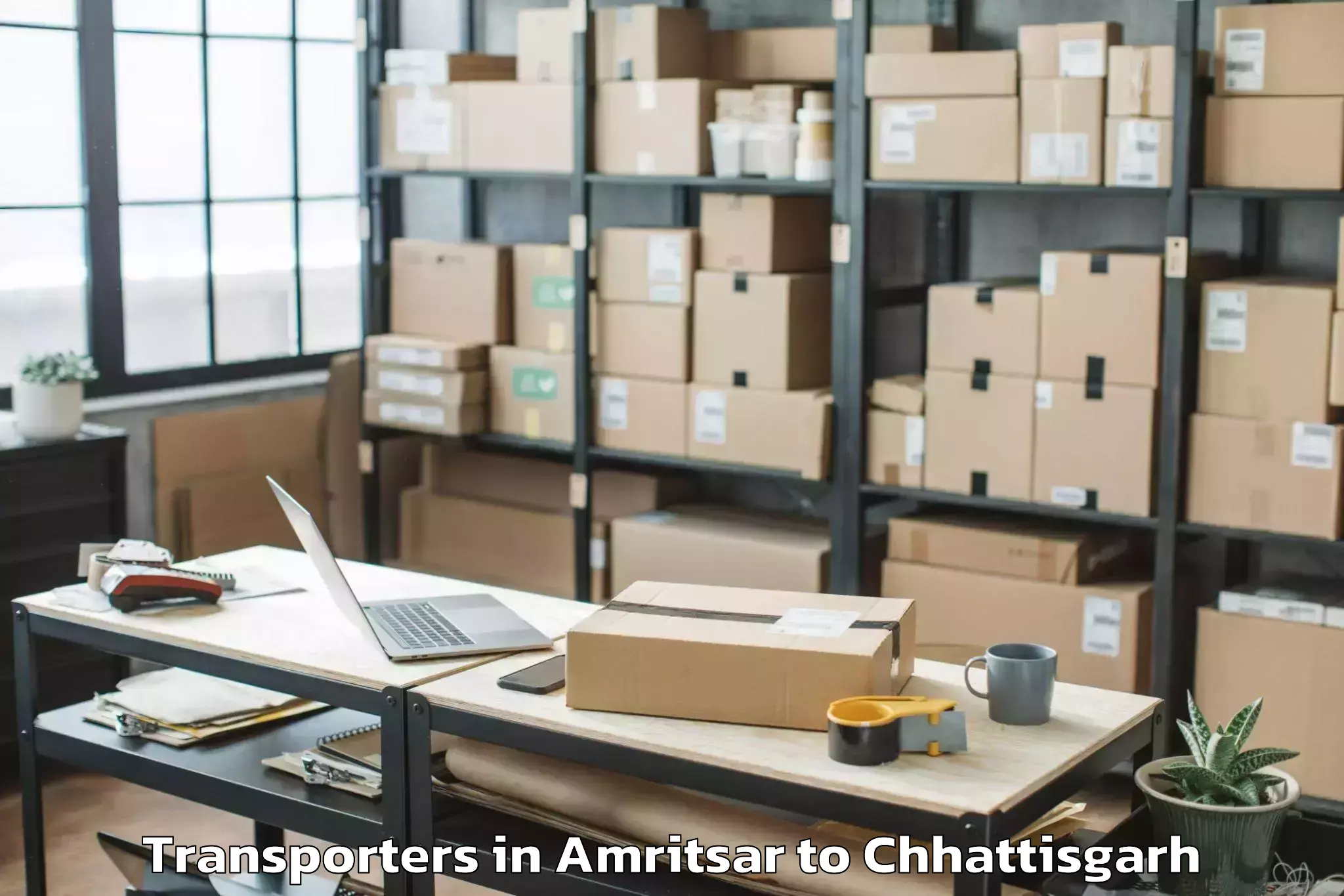 Book Amritsar to Pithora Transporters